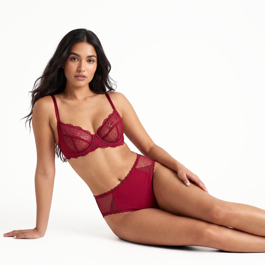 Culotte menstruelle Iris - dentelle Bordeaux 2