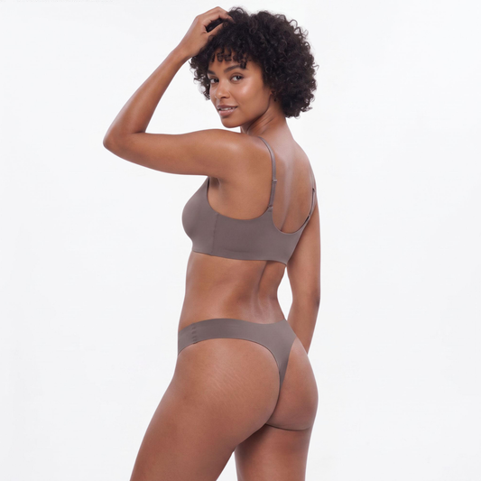 String menstruel Alma - sans couture Taupe 2