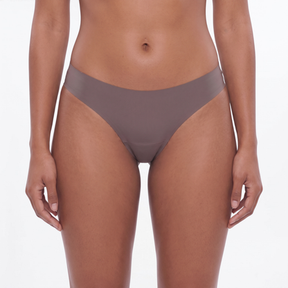 String menstruel Taupe sans couture vue de face